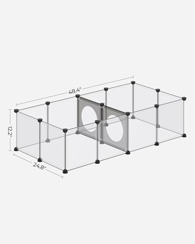 DINMO Pet Playpen, Small Animal Playpen Indoor, Exercise Fence, Interesting Game Holes Design for Small Animals, Hamsters, Rabbits, Hedgehogs, Ferrets, DIY, Expanded, Portable