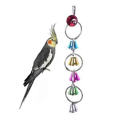 LOPERDEVE 7" Bird Mirror with Rope Perch Bird Toys Swing, Comfy Perch for Greys Amazons Parakeet Cockatiel Conure Lovebirds Finch Canaries