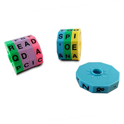Geospace Read Spin Education Game for Kids – A Handheld Magnetic Spelling Game with Storage Pouch (Upper Case Letters)
