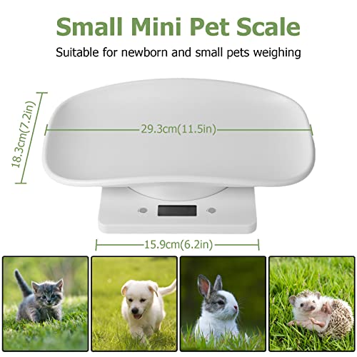 Digital Small Animals Scales for Weighing with Tape Measure, Puppy Whelping Scale Weigh Your Kitten, Rabbit with High Precision, Multifunction Electronic Baby Scales for Small Dogs Cats Crawl Pet
