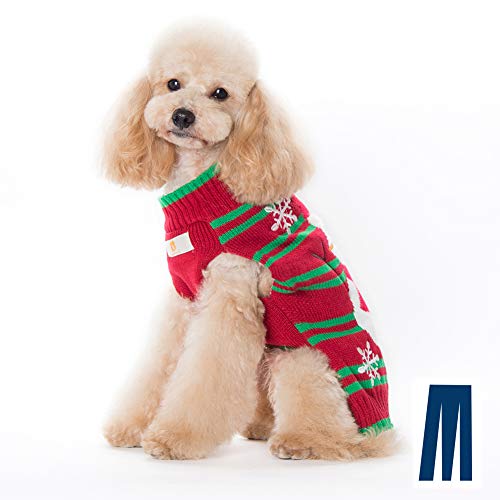Mikayoo Dog Christmas Sweater, Pet Xmas Sweater, Cat Holiday Sweater, Legless Design Keep Warm and Move Freely, Holiday Festive Sweater for Small Dogs or Cats (Snowman S)
