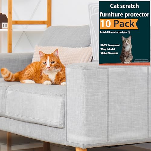 Cat Scratch Furniture Protector, 10 Pack, Cat Couch Protector, Couch Protector for Cats, Furniture Protectors from Cats, Couch Cat Scratch Protector