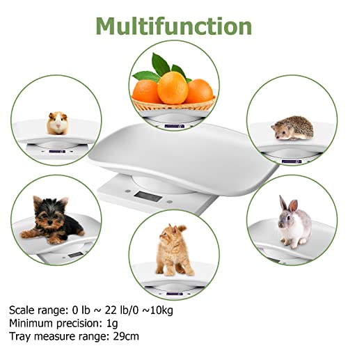 Digital Small Animals Scales for Weighing with Tape Measure, Puppy Whelping Scale Weigh Your Kitten, Rabbit with High Precision, Multifunction Electronic Baby Scales for Small Dogs Cats Crawl Pet