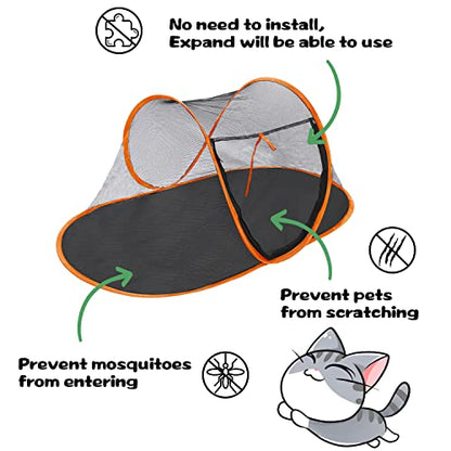 Cat Tent Outdoor, Pet Enclosure Tent Suitable for Cats and Small Animals, Indoor Playpen Portable Exercise Tent with Carry Bag(Orange)