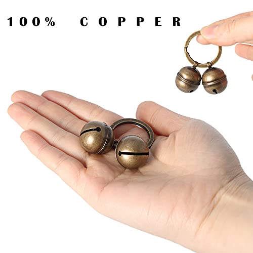 Copper Bells for Dog Collars with Snap Clips - Made of Pure Copper for Dogs/Cat - Clear Sound & No Rust - Save Birds Wildlife, Know Where Your Pet Christmas Sounds