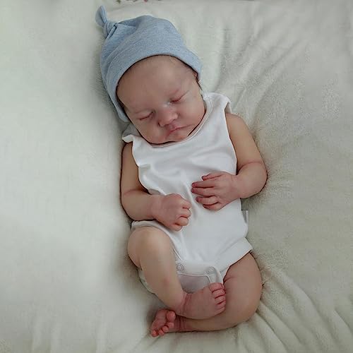 CHAREX Realistic Reborn Baby Dolls - 18 Inch Levi Lifelike Newborn Baby Dolls Silicone Soft Cloth Body Sleeping Real Life Baby Doll Toy Gift for Kids Ages 3+ Years Old