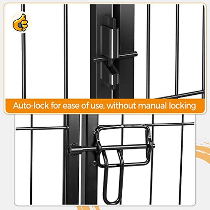 Yaheetech Heavy Duty Extra Wide Dog Playpen, 8 Panels Outdoor Pet Fence for Large/Medium/Small Animals Foldable Puppy Exercise Pen for Garden/Yard/RV/Camping 32 Inch Height x 32 Inch Width
