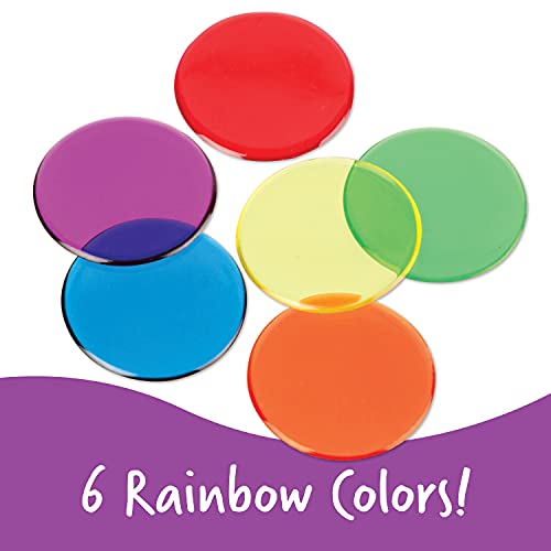 Learning Resources Transparent Color Counting Chips - 250 Pieces, Ages 5+, Math Counters for Kids, Counting Chips, Perfect for Bingo Games,Back to School Supplies,Teacher Supplies