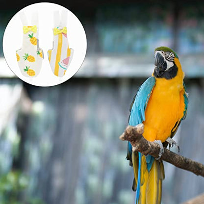 Baluue 2pcs Bird Diaper Birds Flight Suits, Parrot Diapers with Leash Hole Protective Parrot Nappy for Budgie Parakeet Cockatoos (Random Style)