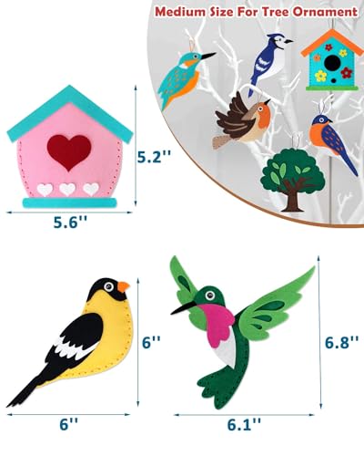 CiyvoLyeen Wild Birds Sewing Craft Kit Animal Sewing Kit for Boys and Girls Beginners Set of 12 Sewing Projects Gift for Kids