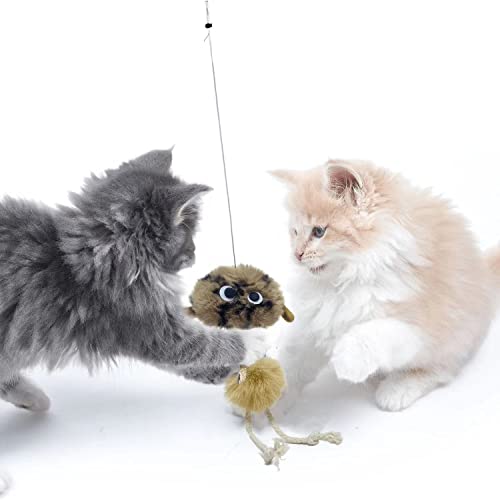 URMYONLY Cat Toys for Indoor Cats,Interactive Door Hanging Cat Toys Attached with Catnip/Feathers/Birds/Mouse Toys for Cats/Kitten Toys(3 Pack)