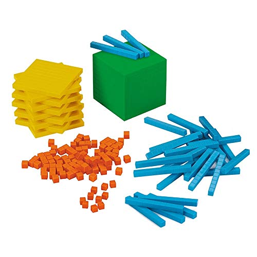 EAI Education Base Ten Blocks Differentiated Set | Early Learning Math Manipulative for Counting, Number Concepts and Place Value - 161 Pieces