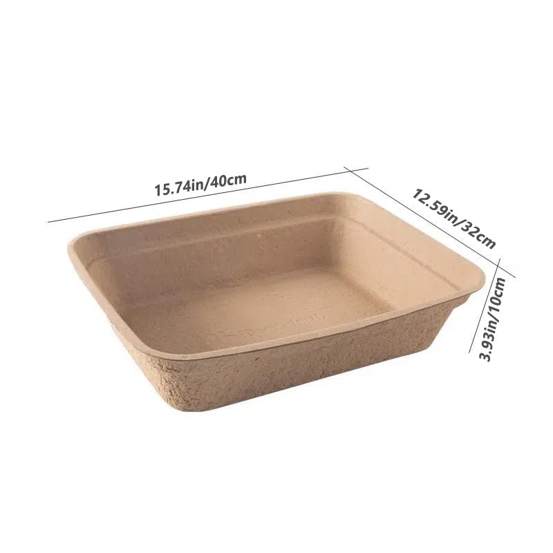 Disposable Cat Litter Box（3 Pack）, Disposable Litter Box and Paper Cat Litter Tray for Cats,Hamster, Guinea Pig, Mice, Small Animals ，Multilayer，Sturdy, Leak Resistant and Sustainable (Large)