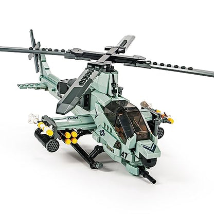 SEMKY Military Series AH-1Z Helicopter Little Birds Air Force Building Block Set (597 Pieces) -Building and Military Toys Gifts for Kid and Adult