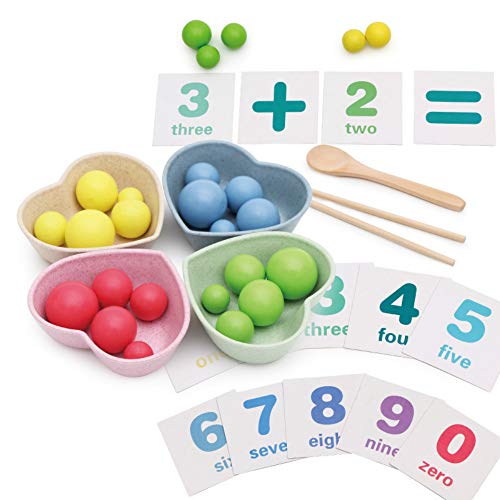 DANNI Baby Color Learn Math Education Toy Digitals 0-9 Counting Practice Life Skill Chopsticks Educational Toys Colorful Clip Balls