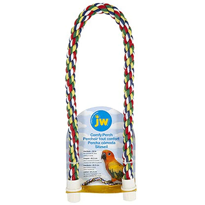 JW Pet Comfy Perch For Birds Flexible Multi-Color Rope, Medium - 32" Length