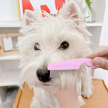 FVOWOH Flea Comb For Dogs And Cats Pet Lice Comb And Flea Eggs Tear Stain Remover Pet Comb For Grooming And Face And Paws Dog Comb Cat Comb Sensitive Skin Dog Shampoo Large Breed(l1-Pink,A)