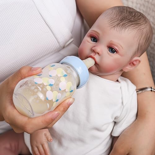 CHAREX Feeding Bottle & Magnetic Pacifier Set for Reborn Baby Doll, Realistic Baby Doll Accessories Great Gift Set…