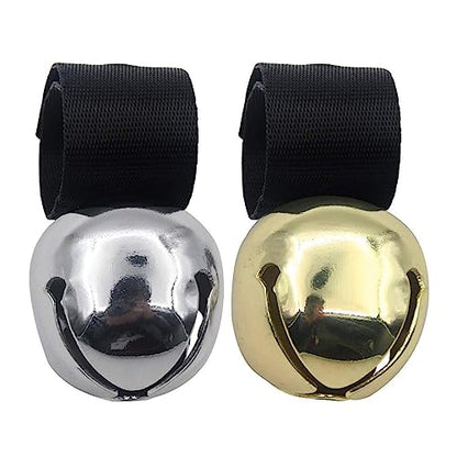 SCENEREAL Dog Collar Bell for Training, Hiking, Walking, Hunting, Pet Tracker, 2 Pack 1.0" Extra Loud Pet Bell for Save Wildlife and Birds (Bear Bell, Cow Bell) Gold | Silver for Small Medium Dogs