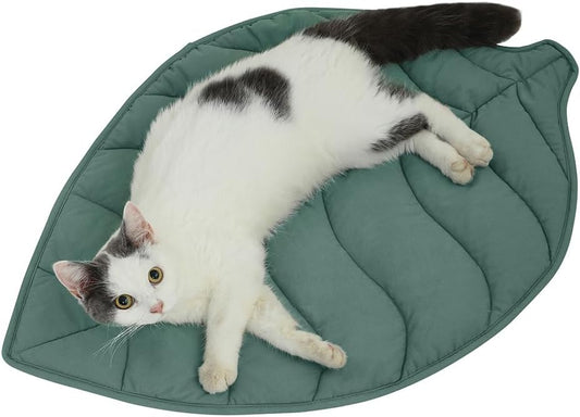 30 X 20 Inch Leaf Shaped Cotton Cat Bed Pad, Warming Cat and Dog Bed Mat, Pet Warming Pad for Cats, Cat Warmer Mat for Feral and Indoor Cats, 2024 Enlarged and Thickened Cat Leaf Beds