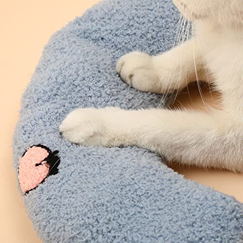 Les Arbres Fair Little Pillow for Cats, Ultra Soft Fluffy Pet Calming Toy Half Donut Cuddler for Joint Relief Sleeping Improve Machine Washable