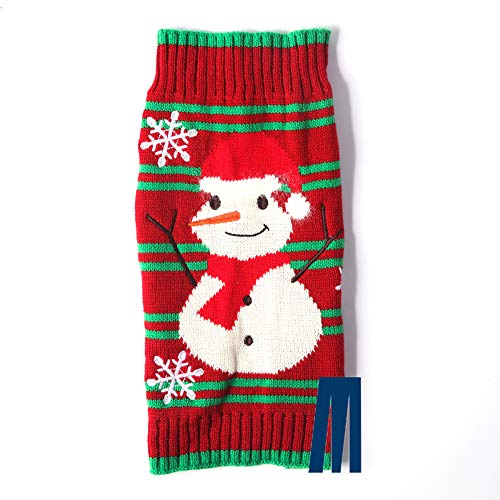 Mikayoo Dog Christmas Sweater, Pet Xmas Sweater, Cat Holiday Sweater, Legless Design Keep Warm and Move Freely, Holiday Festive Sweater for Small Dogs or Cats (Snowman S)
