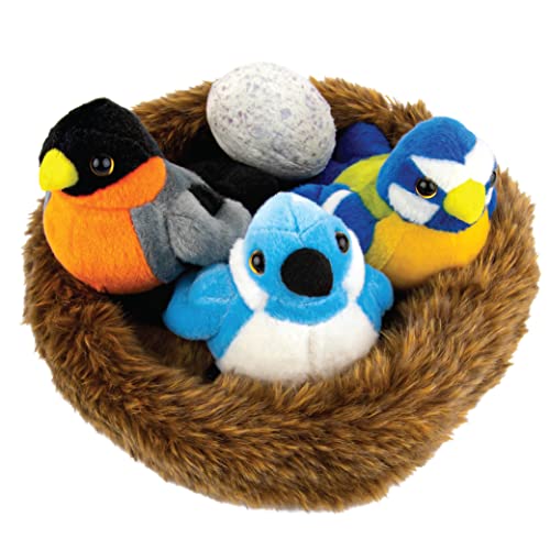 Madzee Bird Toys – Cute Stuffed Animal Bird Nest for Kids – Plush Toy with Birds, Egg, Nest – Stimulating Plush Bird Nest for Creative Play