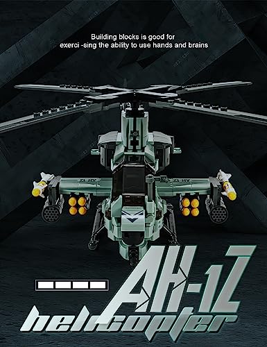 SEMKY Military Series AH-1Z Helicopter Little Birds Air Force Building Block Set (597 Pieces) -Building and Military Toys Gifts for Kid and Adult