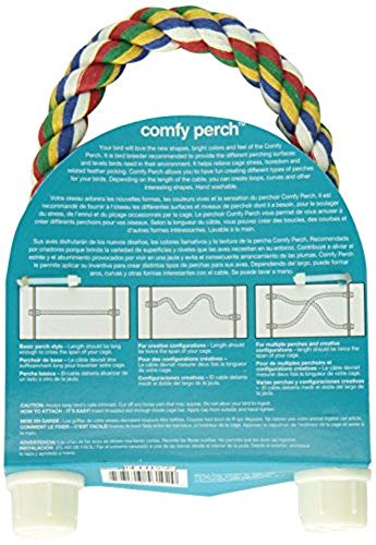 JW Pet Comfy Perch For Birds Flexible Multi-Color Rope, Medium - 32" Length