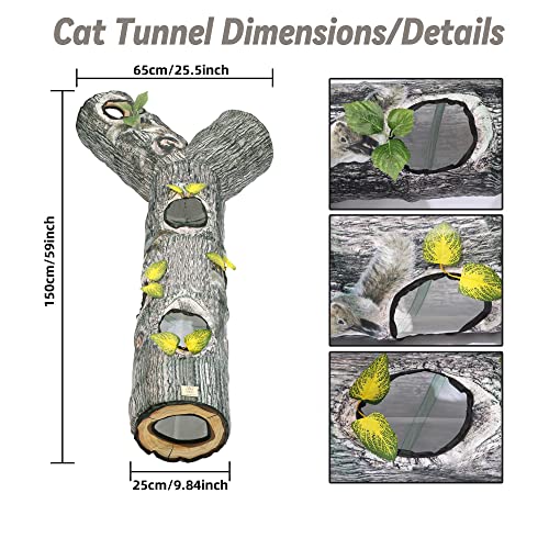 GRETMIX Cat Tunnels for Indoor Cats, Cat Tunnel Bed Toy, Cat Maze,Cat Stuff Accessories for Large Cats Kitten and Other Small Animals to Chase and Play, Foldable,Easy to Store, Cat Tube Toys,L 59"