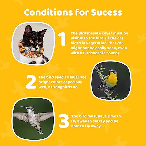 Birdsbesafe® Cat Collar Cover for Birds - Bird Warning Cat Collar, Scientifically Proven to Help Prevent Your Cat from Catching Birds - Please Purchase Breakaway Collar Seperately