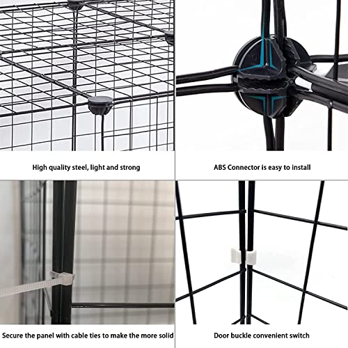 MUYG 2 Tier Cat Cage Indoor,Removable Metal Kitten Cages Detachable Ferret Playpen Portable DIY Small Animals Collapsible House for Cats Bunny Puppies Guinea Pig Rabbit Hedgehog Rat(Black)