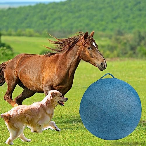 capuca Mega Ball Cover Only-Extra Large Equine Training 25-Inch Balls Covers for Horses Dogs Included Convenient Carry Handles （Blue）