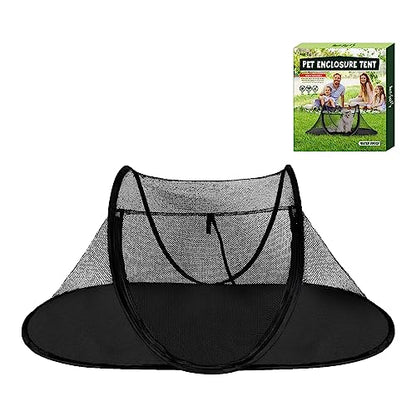 Cat Tent Outdoor, Pet Enclosure Tent Suitable for Cats and Small Animals, Indoor Playpen Portable Exercise Tent with Carry Bag（Black）