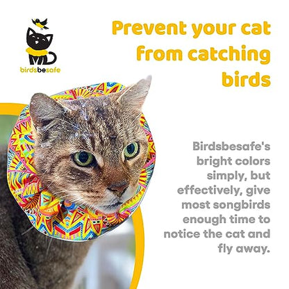 Birdsbesafe® Cat Collar Cover for Birds - Bird Warning Cat Collar, Scientifically Proven to Help Prevent Your Cat from Catching Birds - Please Purchase Breakaway Collar Seperately