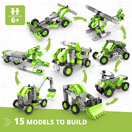 Engino- Creative Builder STEM Toys, 15 Multimodel Set, Educational Toys for Kids 6+, Engineering Kit, STEM Building Toys, Gift for Boys & Girls
