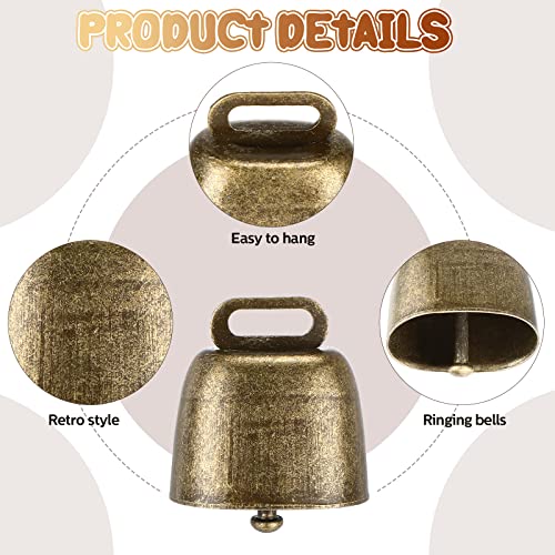 40 Pcs Cow Horse Sheep Grazing Copper Bells Cattle Goat Farm Animal Loud Bronze Bell Small Metal Cow Bell for Dogs Collar Long Distance Rustic Bells for Horse Sheep, 2 Colors (Classic Style)