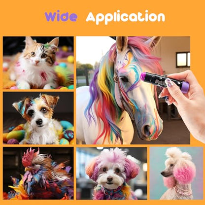 Avont Dog Hair Dye Paint Temporary, Pet Fur Markers Non Toxic Safe Hair Color Painting Styling Crayon for Cats Horses Cattle Livestock -6 Colors