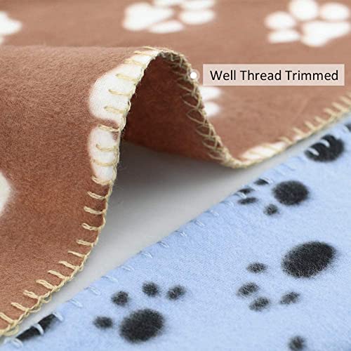 Comsmart Pet Blanket Dog Cat Soft Fleece Blankets Sleep Mat Pad Bed Cover with Paw Print for Kitten Puppy and Other Small Animals, 6 Pack of 24x28 Inches