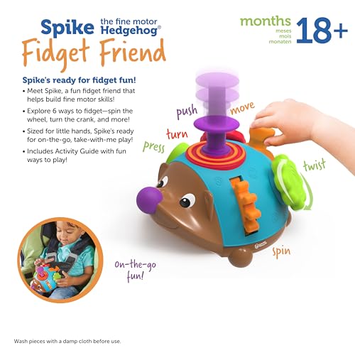 Learning Resources Spike the Fine Motor Hedgehog Fidget Friend -Ages 18+ months Fine Motor and Sensory Play Toy,Educational Toys for Toddlers, Toddler Montessori Toys