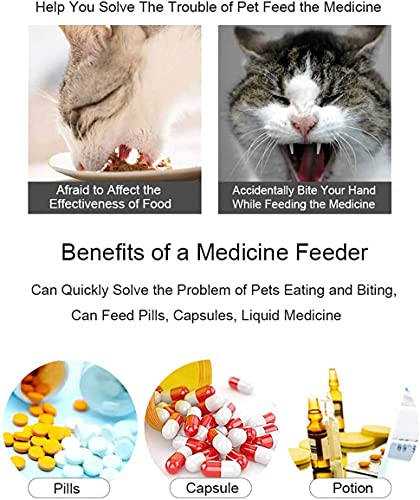 TAOZUA Pet Pill Dispenser, Pet Piller Gun Oral Tablet Capsule,Silicone Syringes for Cats, Dogs and Small Animals