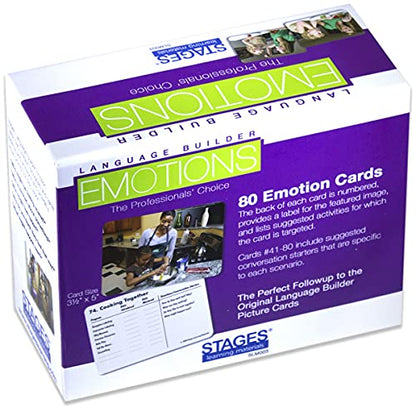 Stages Learning Materials Language Builder Emotion Picture Cards Expressions, Conversation, and Situation Photo Cards for Autism Education, ABA Therapy