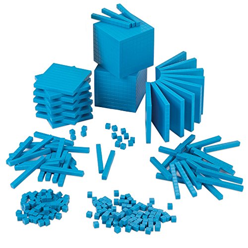 EAI Education Base Ten Intermediate Classroom Set, Blue Plastic | Early Learning Math Manipulative for Counting, Number Concepts and Place Value - 844 Pieces