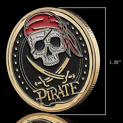 YKshop Treasure Island Bay Skull Pirate Ship Sailing Challenge Coin