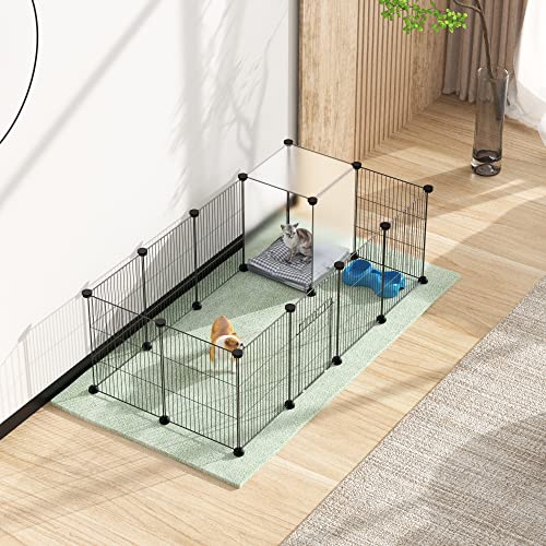 HOMIDEC Pet Playpen,Small Animals Cage DIY Wire Portable Yard Fence with Door for Indoor/Outdoor Use,Puppies,Kitties,Bunny,Turtle 48" x 24" x 16"