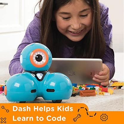 Wonder Workshop Dash – Coding Robot for Kids 6+ – Voice Activated – Navigates Objects – 5 Free Programming STEM Apps – Creating Confident Digital Citizens , Blue