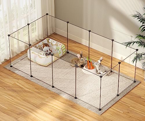 Pet Playpen,Puppy Playpen Transparent Small Animals Playpen, Pet Fence Yard Fence for Puppy,Bunny,Guinea Pigs,Ferrets,Mice,Hamsters,Hedgehogs,Turtles