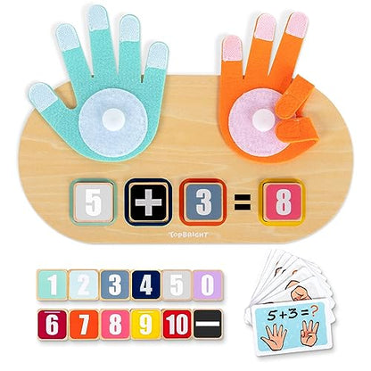 TOP BRIGHT Kids Math Manipulatives Homeschool Supplies, Learning Toys for Toddlers 2-4 Years, Math Game Number Blocks Montessori Toys for 3 4 5 Year Old Boys Girls Preschool Kindergarten