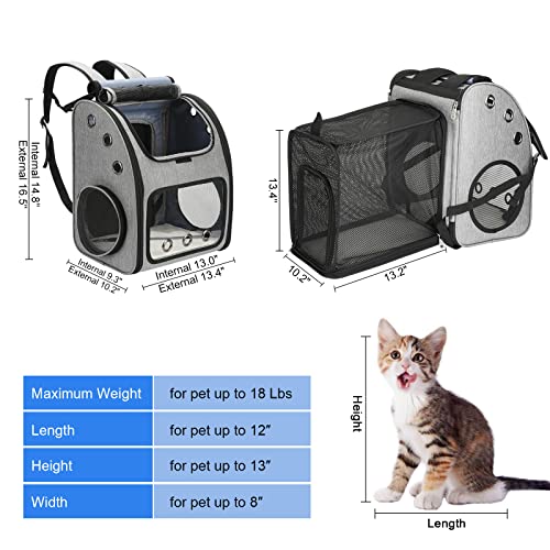 COVONO Expandable Pet Carrier Backpack for Cats, Dogs and Small Animals, Portable Pet Travel Carrier, Super Ventilated Design, Airline Approved, Ideal for Traveling/Hiking/Camping