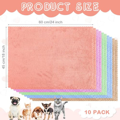 10 Pcs Waterproof Guinea Pig Pee Pad Guinea Pig Cat Dog Blankets Hamster Cage Liners Cage Accessories Coral Fleece Small Animals Blankets Bedding Mats Sleep Mat Pad Cover(Multicolor, 18 x 24 Inch)